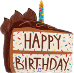 Birthday Chocolate Cake Slice 28" Balloon
