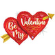 Valentine Two Hearts Arrow 40″ Balloon