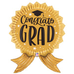 Congrats Grad Gold Ribbon 35" Foil Balloon