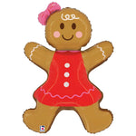 Gingerbread Woman 35"  Foil Balloon