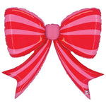 Striped Red Bow 41" Foil Balloon