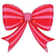 Striped Red Bow 41" Foil Balloon