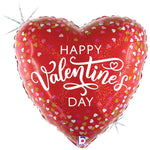 Valentine Confetti Hearts 18" Balloon