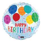 18" Birthday Colorful Balloons