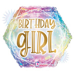 Opal Pastel Geo Birthday Girl 18" Balloon