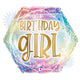 Opal Pastel Geo Birthday Girl 18" Balloon
