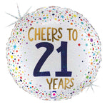 Cheers to 21 Years - Holographic 18" Balloon
