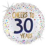 Cheers to 30 Years - Holographic 18" Balloon