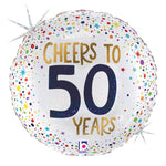 Cheers to 50 Years - Holographic 18" Balloon