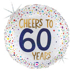 Cheers to 60 Years - Holographic 18" Balloon