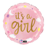 It's a Girl Stars and Clouds 18" Balloon