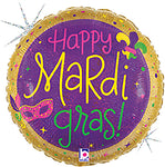 Colorful Mardi Gras 18" Balloon