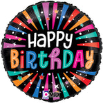 Colorful Birthday Sparkles 18" Balloon
