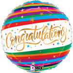 Congratulations Fun Stripes 18″ Balloon