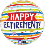 Happy Retirement Stripes 18" Balloon