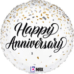 Anniversary Metallic Confetti 18" Balloon