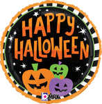 Halloween Striped Pumpkins 18" Balloon