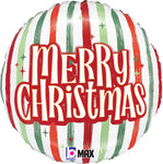 Christmas Retro Stripes 18" Balloon
