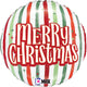 Christmas Retro Stripes 18" Balloon
