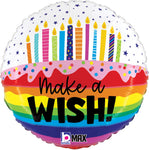 Rainbow Birthday Wishes 18" Balloon
