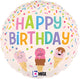 Happy Birthday Ice Cream Cones 18" Balloon