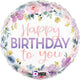 Floral Watercolor Birthday 18" Balloon