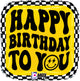 Happy Birthday to You Smiley Checkerboard 18" Balloon