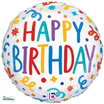 Birthday Playful Streamers 18"  Foil Balloon