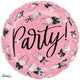 Black Bow Party Drinks 18"  Foil Balloon