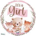 Woodland It's A Girl  18"  Foil Balloon