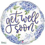 Get Well Soon Hydrangea 18"  Foil Balloon