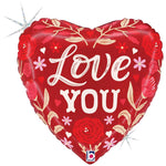 Love You Folk Art 18" Foil Balloon