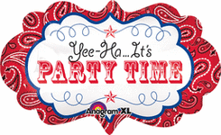Yee-Ha ... It's Party Time Bandana and Blue Jeans 27" Balloon