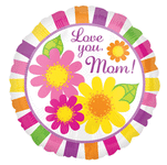 Love You Mom Stripes 2 Sided 18" Balloon