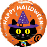 Halloween Black Cat And Hat 18" Balloon
