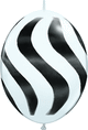 Qlink White - Black Wavy Stripes 12″ Latex Balloons (50 count)
