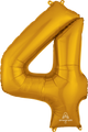 Gold Number 4 34″ Balloon