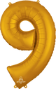 Gold Number 9 34″ Balloon