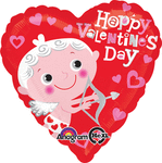 Happy Valentine's Day Cute Cupid 17" Balloon