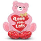 Blush Bear Hugs Airloonz - Packaged 31" Foil Balloon
