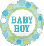 Baby Boy Dots Flat 18" Balloon