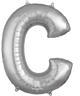 Silver Letter C 34″ Balloon