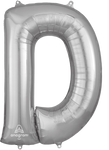 Silver Letter D 34″ Balloon