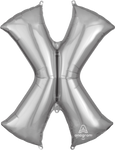 Silver Letter X 34″ Balloon
