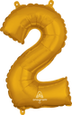 Number 2 Gold 16" Balloon