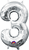 Silver Number 3 16" Balloon