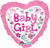 Baby Girl Heart Floral 28" Balloon