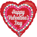 Happy Valentine's Day Heart Border 17" Balloon