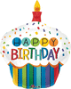 Rainbow Birthday Cupcake 36" Balloon
