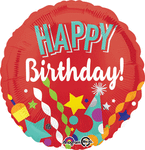 Festive Happy Birthday 17" Balloon